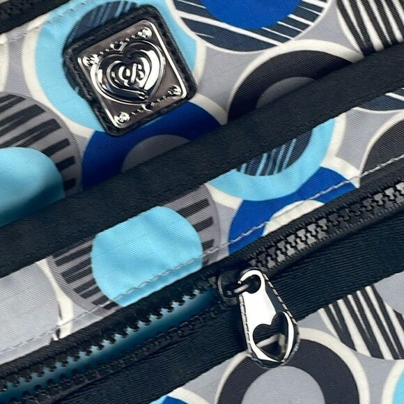 Brighton Dot Print Nylon Crossbody Bag Blue, Black, Gray, White - Picture 14 of 16